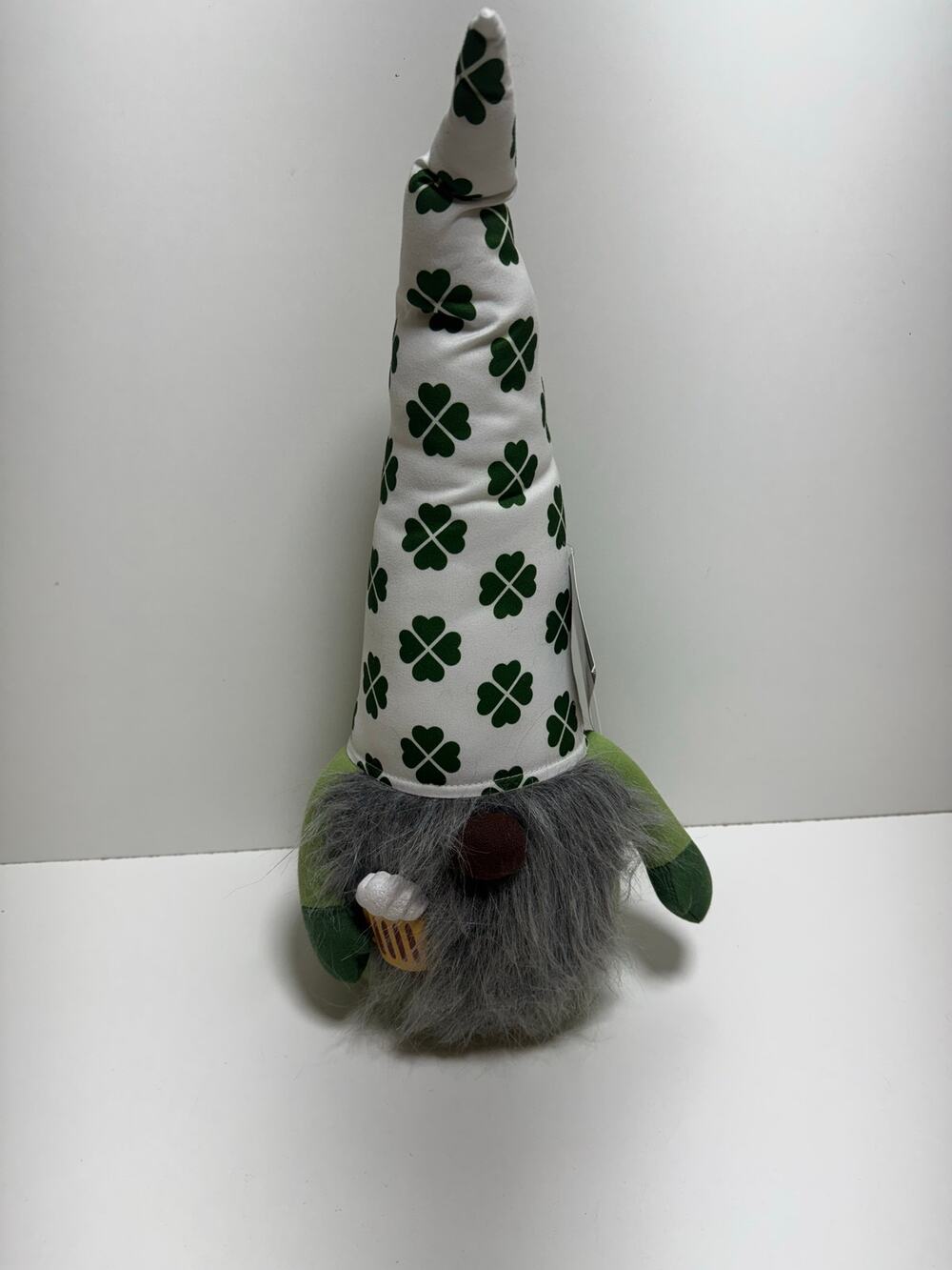 St Patrick’s Day Plush Gnome Shamrock Huntington Home 20” Tall With Beer Mug